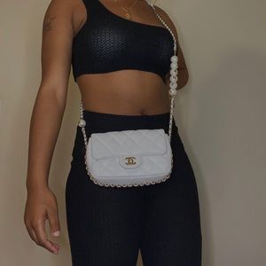 One Shoulder Pant Set (bell bottom pants)